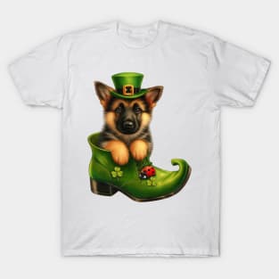 German Shepherd Dog Shoes For Patricks Day T-Shirt